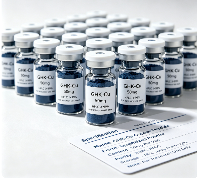 GHK-Cu Blue Copper Peptide Powder 99% Purity For Skincare Anti Wrinkle & Skin Regeneration
