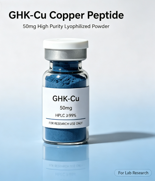 GHK-Cu Blue Copper Peptide Powder 99% Purity For Skincare Anti Wrinkle & Skin Regeneration